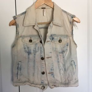 Free People Jeans Vest Size 6 vintage style